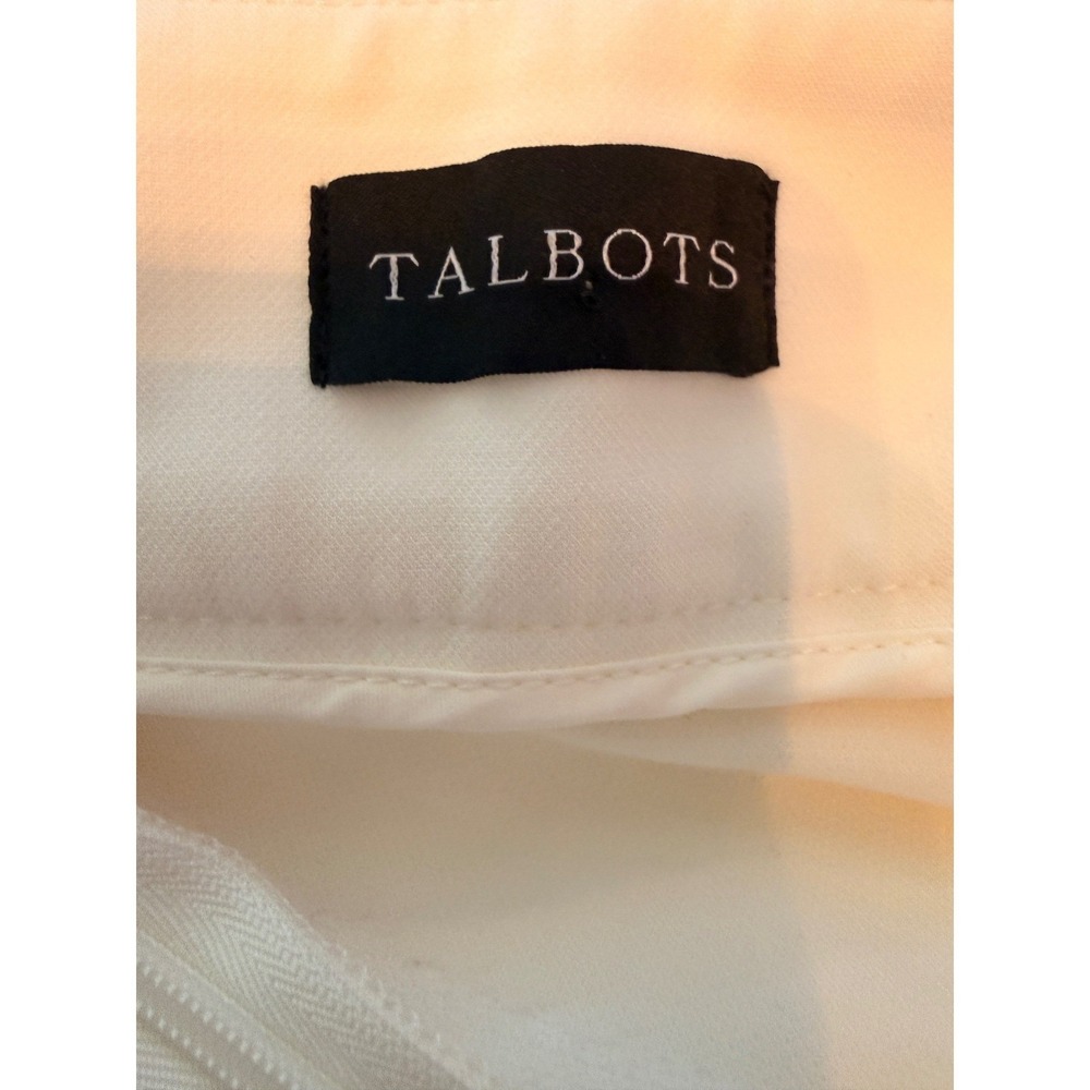 Old Money Neutral  Talbots Greenwich Wide Leg Pants Cream Sailor Trousers Sz 8 - Picture 11 of 13